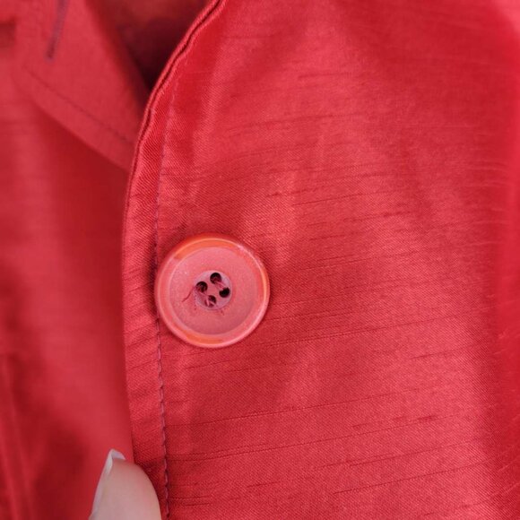 Cache Vintage Red Blazer Jacket Button Down Shoulder Pads Women's Size 4 #3319 - Picture 2 of 5